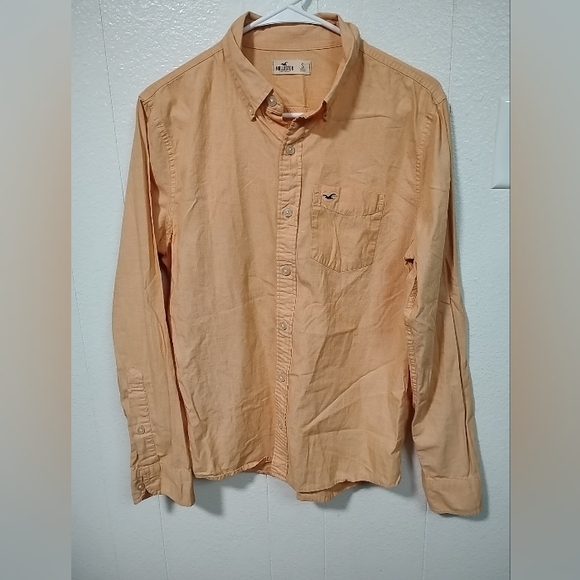 Hollister Other - Hollister Orange Small Button Down Shirt Casual Business Vintage Y2k